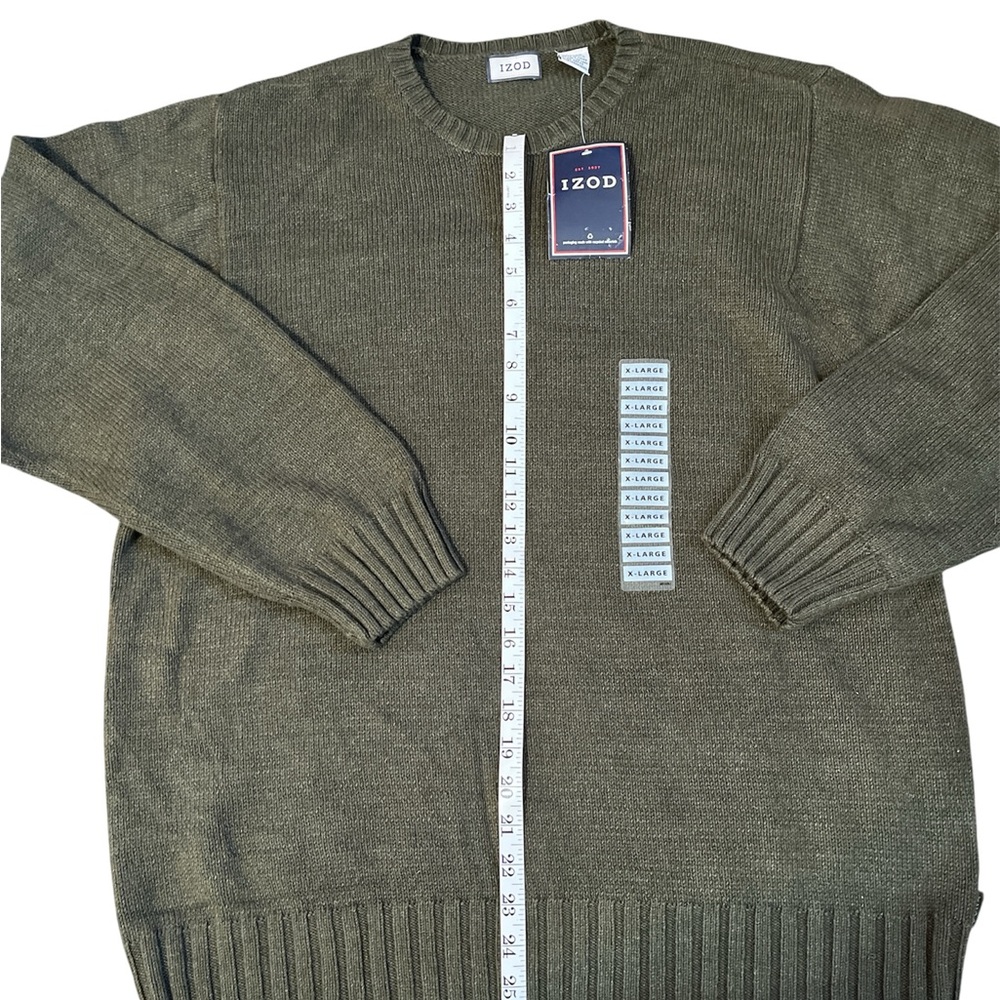 IZOD Men's Olive Crewneck Sweater NWT Sixe XL - Picture 2 of 7